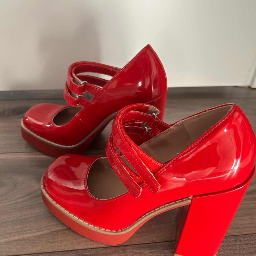 Steve Madden Red Patent Mary Jane Heels